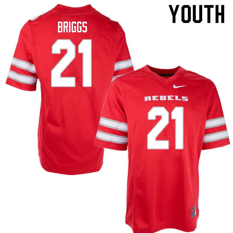Youth #21 Spencer Briggs UNLV Rebels College Football Jerseys Sale-Red